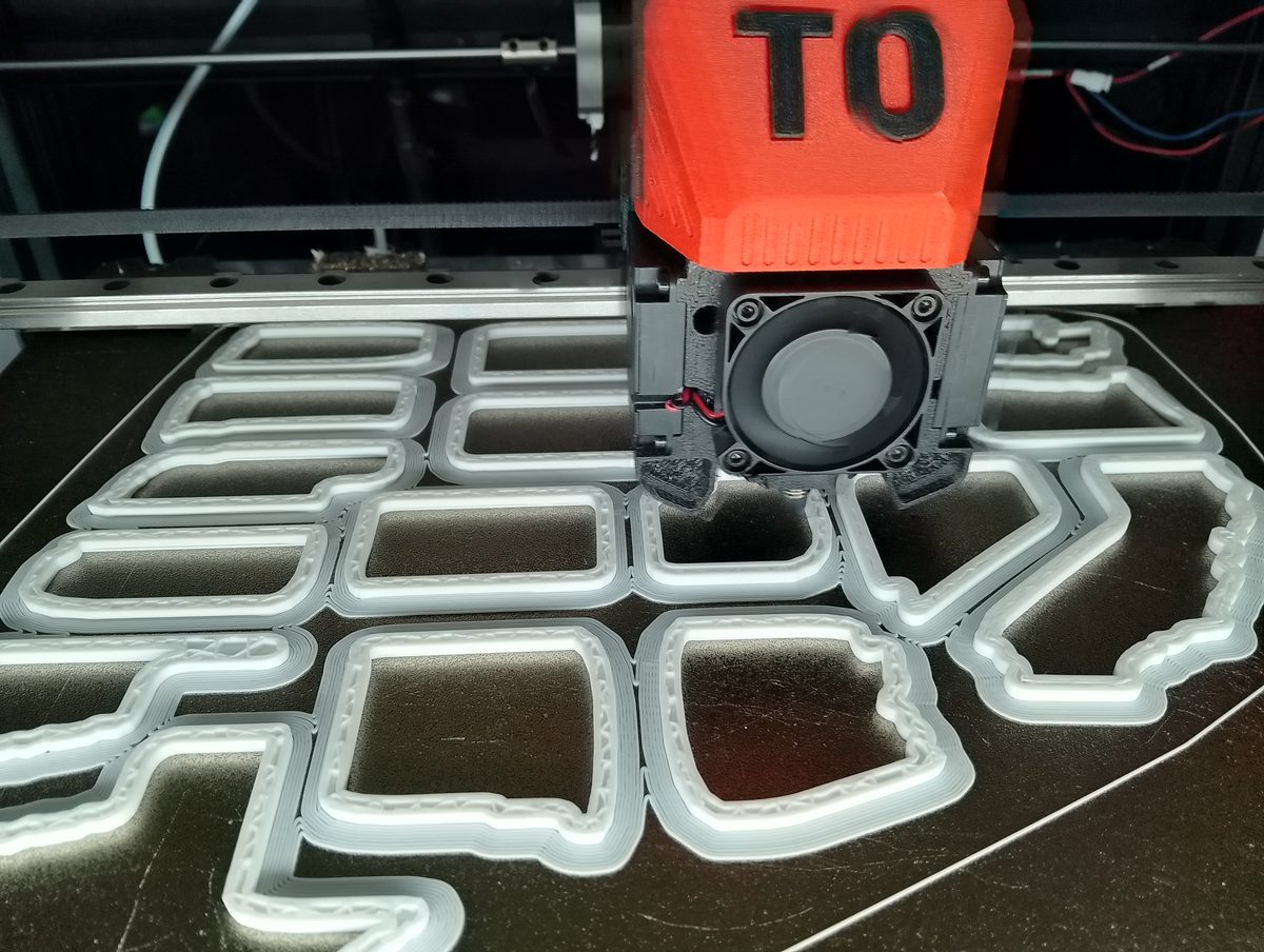3D printing cookie cutters in progress